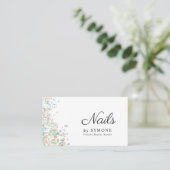 Nail Tech, Nail Artist, Salon Holographic Glitter Visitekaartje (Staand voorkant)