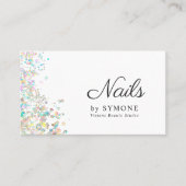 Nail Tech, Nail Artist, Salon Holographic Glitter Visitekaartje (Voorkant)