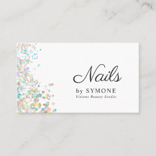 Nail Tech, Nail Artist, Salon Holographic Glitter Visitekaartje