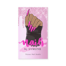 Nail Tech Nail Artist Salon Pink Glitter Driving