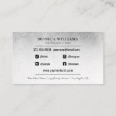 Nail Tech Nail Artist Silver Glam Glitter Salon Visitekaartje (Achterkant)
