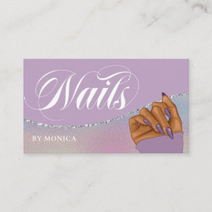 Nail Tech, Nail Salon Paars Elegant Visitekaartje