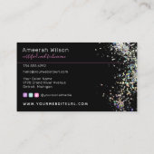 Nail Tech Nail Shop Holographic Glitter Hands Logo Visitekaartje (Achterkant)