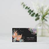 Nail Tech Nail Shop Holographic Glitter Hands Logo Visitekaartje (Staand voorkant)