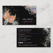 Nail Tech Nail Shop Holographic Glitter Hands Logo Visitekaartje (Voorkant / Achterkant)