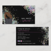 Nail Tech Nail Shop Holographic Glitter Visitekaartje (Voorkant / Achterkant)