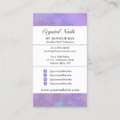 Nail Tech/Nails Salon Paars Glam Beauty Visitekaartje (Achterkant)