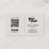 Nail Tech neutraal beige 3 Foto Raster QR Code  Visitekaartje (Achterkant)