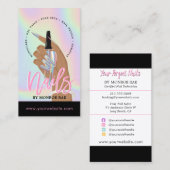 Nail Tech of Stylist Nail Holographic Busine Visitekaartje (Voorkant / Achterkant)