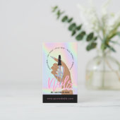 Nail Tech of Stylist Nail Holographic Busine Visitekaartje (Staand voorkant)