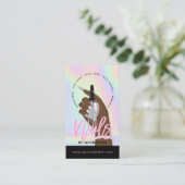 Nail Tech of Stylist Nail Salon Holographic Visitekaartje (Staand voorkant)
