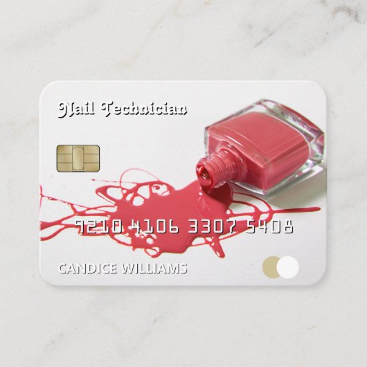 Nail Tech Polish Credit Debit Visitekaartje (Voorkant)