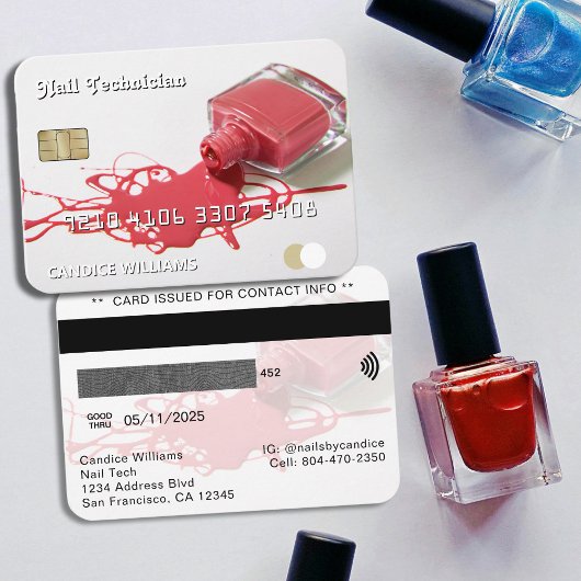 Nail Tech Polish Credit Debit Visitekaartje