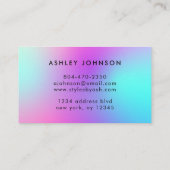 Nail Tech Professional Modern Neon Roze & Blauw Visitekaartje (Achterkant)