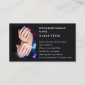 Nail Tech Professional Salon Grijs Typografie Visitekaartje (Achterkant)