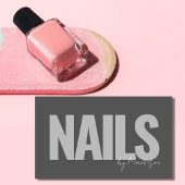 Nail Tech Professional Salon Grijs Typografie Visitekaartje