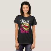Nail Tech Quote Werk Uniform Nail Poolse Leopard C T-shirt (Voorkant volledig)