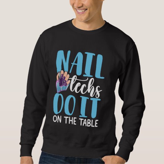Nail Tech Quote Werk Uniform Nail Poolse Leopard C Trui (Voorkant)