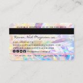 Nail Tech Rainbow Holographic Glitter Drip Credit Visitekaartje (Achterkant)