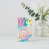 Nail Tech Rainbow Poland Hand Logo Nail Salon Bus Visitekaartje (Staand voorkant)