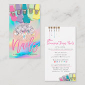 Nail Tech Rainbow Poland Hand Logo Nail Salon Bus Visitekaartje (Voorkant / Achterkant)