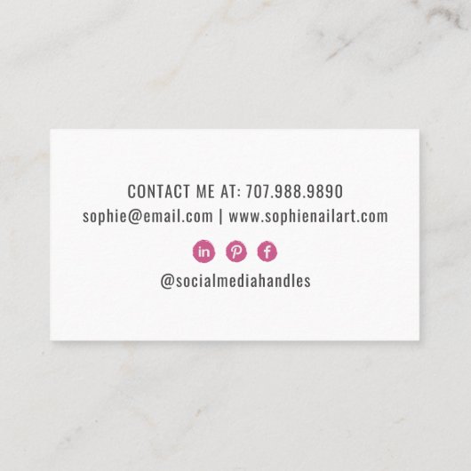 Nail Tech Roze Wit Visitekaartje (Achterkant)