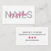 Nail Tech Roze Wit Visitekaartje (Voorkant / Achterkant)
