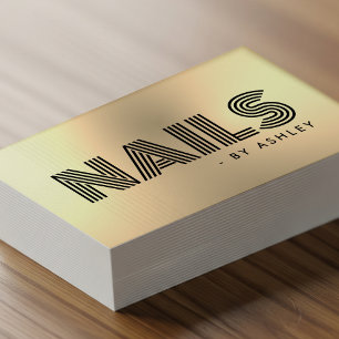 Nail Tech Salon Gold Modern Professional Visitekaartje