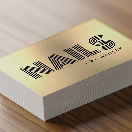 Nail Tech Salon Gold Modern Professional Visitekaartje