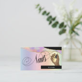 Nail Tech/Salon - Holografisch deegboek, Logo Visitekaartje (Staand voorkant)