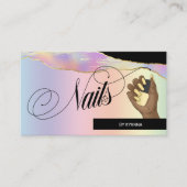 Nail Tech/Salon - Holografisch deegboek, Logo Visitekaartje (Voorkant)