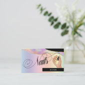 Nail Tech/Salon - Holografisch deegboek, Logo Visitekaartje (Staand voorkant)
