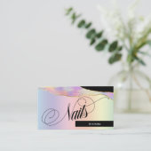Nail Tech/Salon - Holografisch deegboek, Logo Visitekaartje (Staand voorkant)