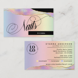 Nail Tech/Salon - Holografisch deegboek, Logo Visitekaartje