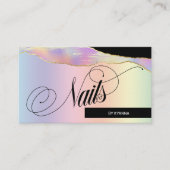 Nail Tech/Salon - Holografisch deegboek, Logo Visitekaartje (Voorkant)