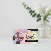 Nail Tech/Salon Holographic Rainbow - Aangepaste L Visitekaartje (Staand voorkant)