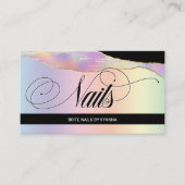 Nail Tech/Salon Holographic Rainbow - Aangepaste L Visitekaartje (Voorkant)