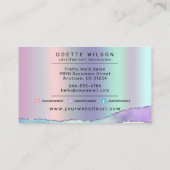 Nail Tech/Salon Pastel Paars Metallic - Uw Logo Visitekaartje (Achterkant)