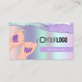 Nail Tech/Salon Pastel Paars Metallic - Uw Logo Visitekaartje (Voorkant)