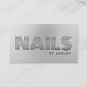 Nail Tech Salon Zilver Modern Professional Visitekaartje (Voorkant)