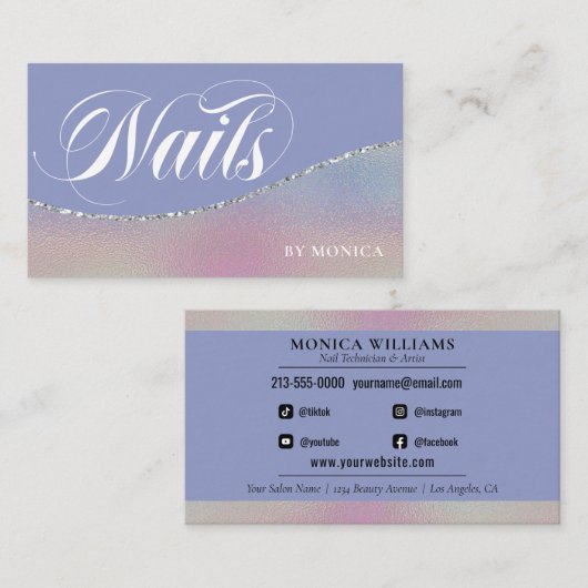 Nail Tech Simple Elegant Visitekaartje (Voorkant / Achterkant)
