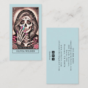 Nail Tech Tarot Kaart Blauw Visitekaartje