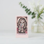 Nail Tech Tarot Kaart Struik Roze Visitekaartje (Staand voorkant)