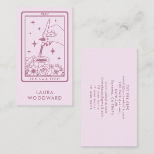 Nail Tech Tarot Kaart Theme Pink Visitekaartje