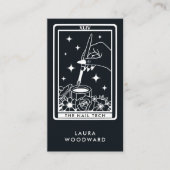 Nail Tech Tarot Kaart Theme Zwart Visitekaartje (Voorkant)