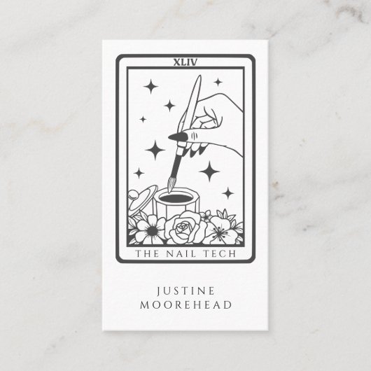 Nail Tech Tarot Kaart Visitekaartje (Voorkant)