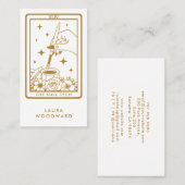 Nail Tech Tarot stijl goud op wit Visitekaartje (Voorkant / Achterkant)