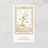 Nail Tech Tarot stijl goud op wit Visitekaartje (Voorkant)