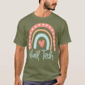 Nail Tech Technician Manicurist Boho Rainbow T-shirt (Voorkant)