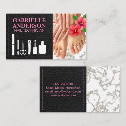 Nail Tech Tools | Manicure Pedicure Care Visitekaartje (Voorkant / Achterkant)